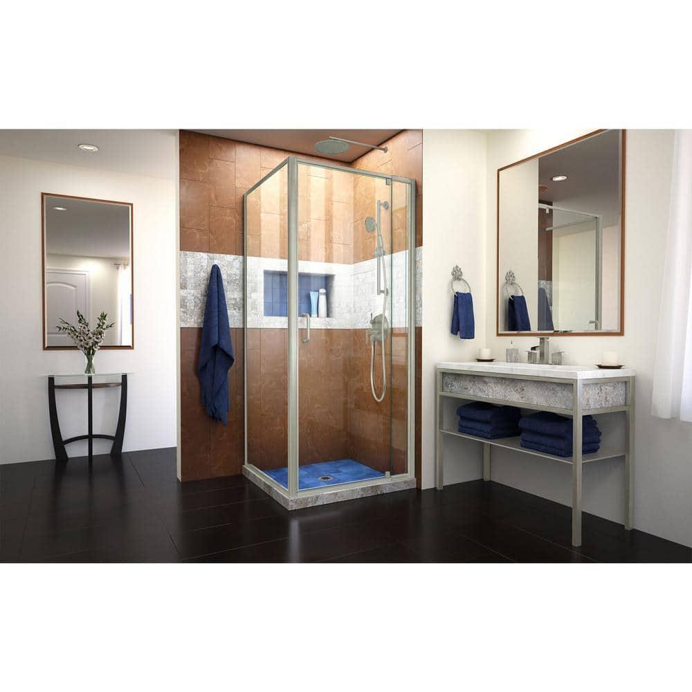 Flex 36.44" W x 34.5" D x 72" H Framed Rectangle Pivot Shower Enclosure