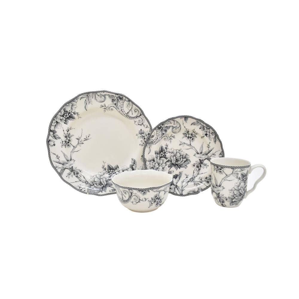 222 Fifth 222 Fifth Adelaide 16-Piece Porcelain Floral Dinnerware Set - Service For 4