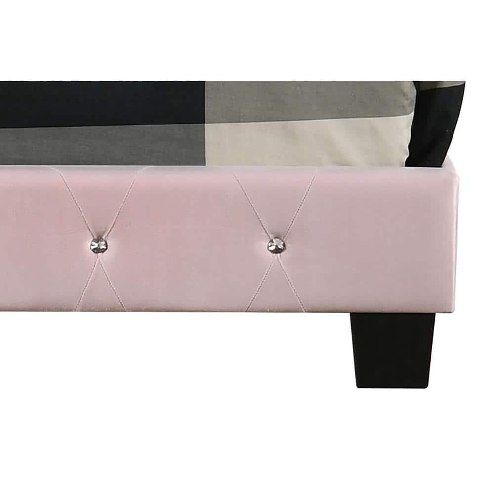 Passion Furniture Suffolk Pink Queen Panel Bed