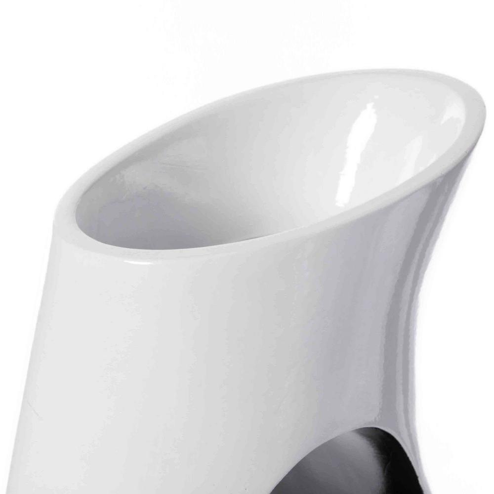 Uniquewise Tall Modern floor vase, White Unique Trumpet Floor Vase, Interior Decoration 24" Tall