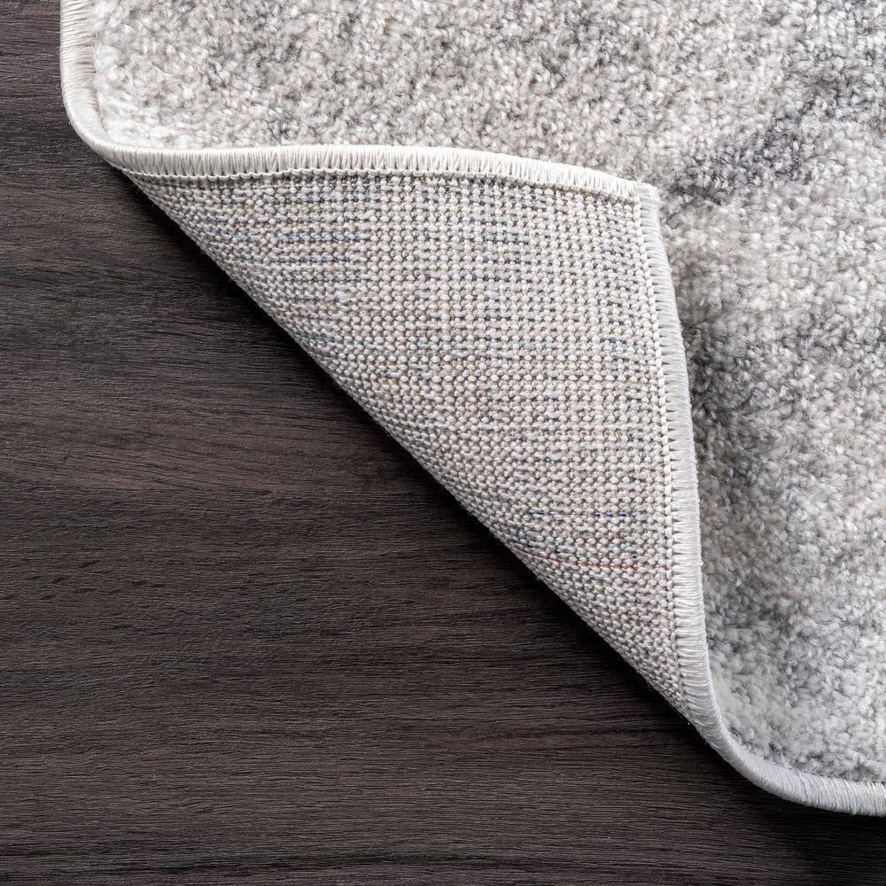 Gray Oval Reversible Stain-Resistant Synthetic Area Rug