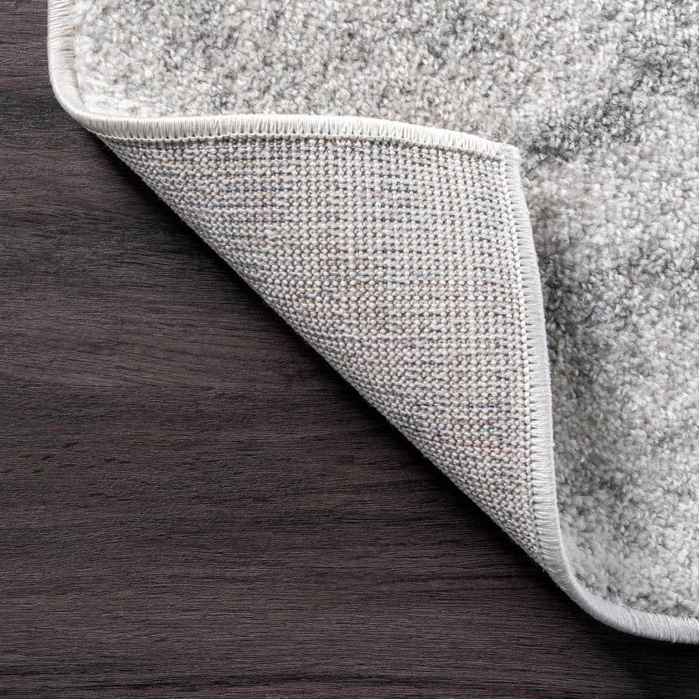 Nuloom 5 Round Thigpen Contemporary Indoor Area Rug, Grey, Abstract Lines, Non-Slip Backing, Stain Resistant, BedroomLiving Room, Kitchen,