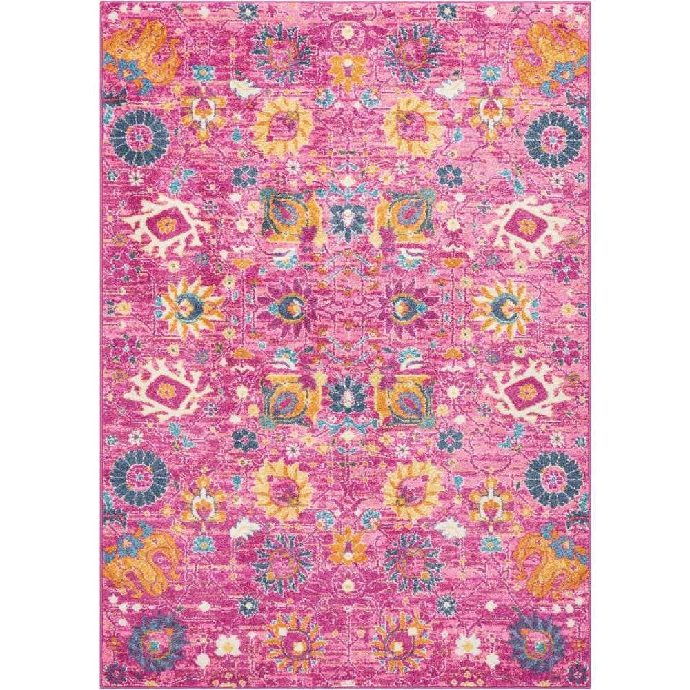 Nourison Passion Bohemian Indoor Rug Fuchsia 6'7" x 9'6"