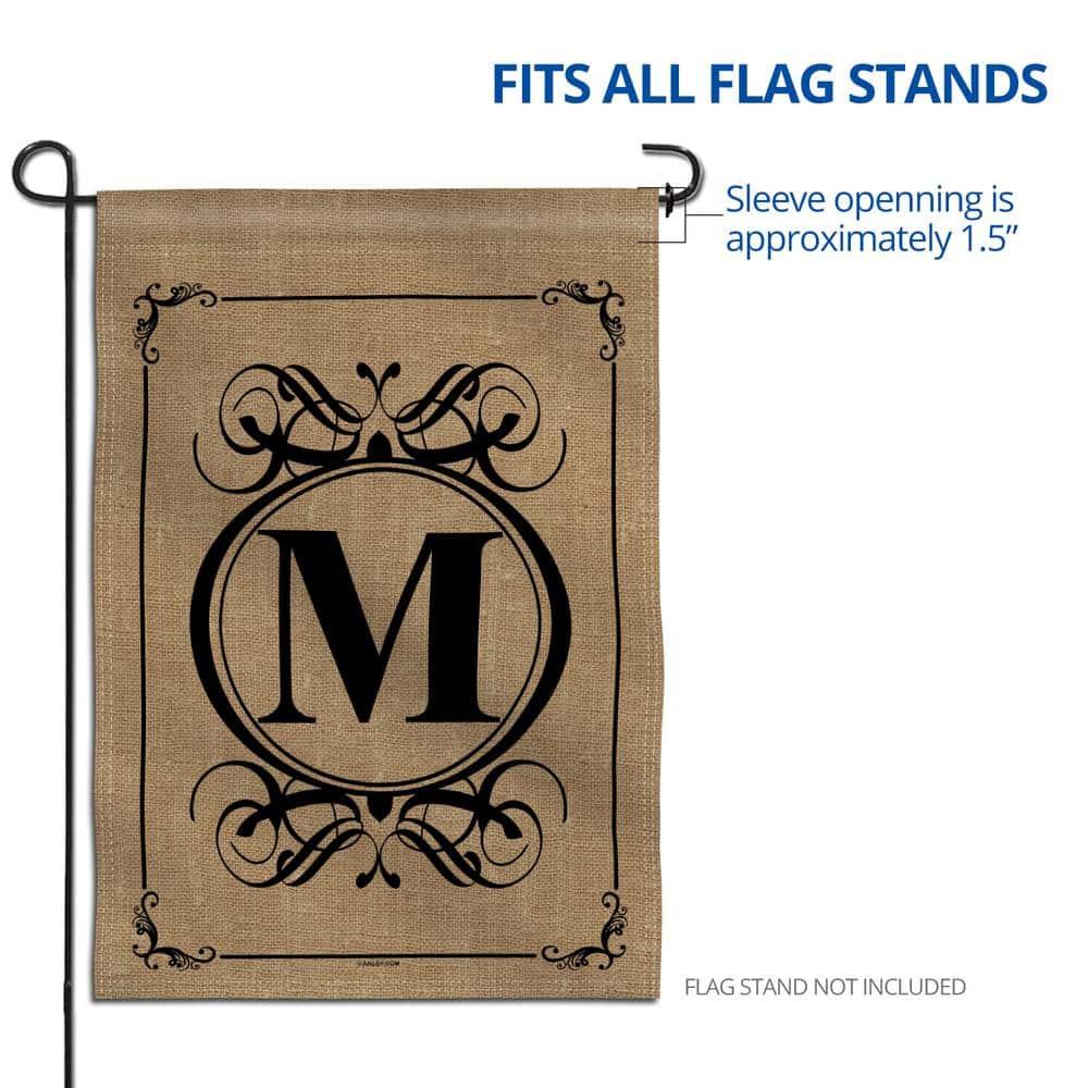 ANLEY 12.5 in x 18 in Classic Monogram Letter P Garden Flag, Family Last Name Initial Yard Flags