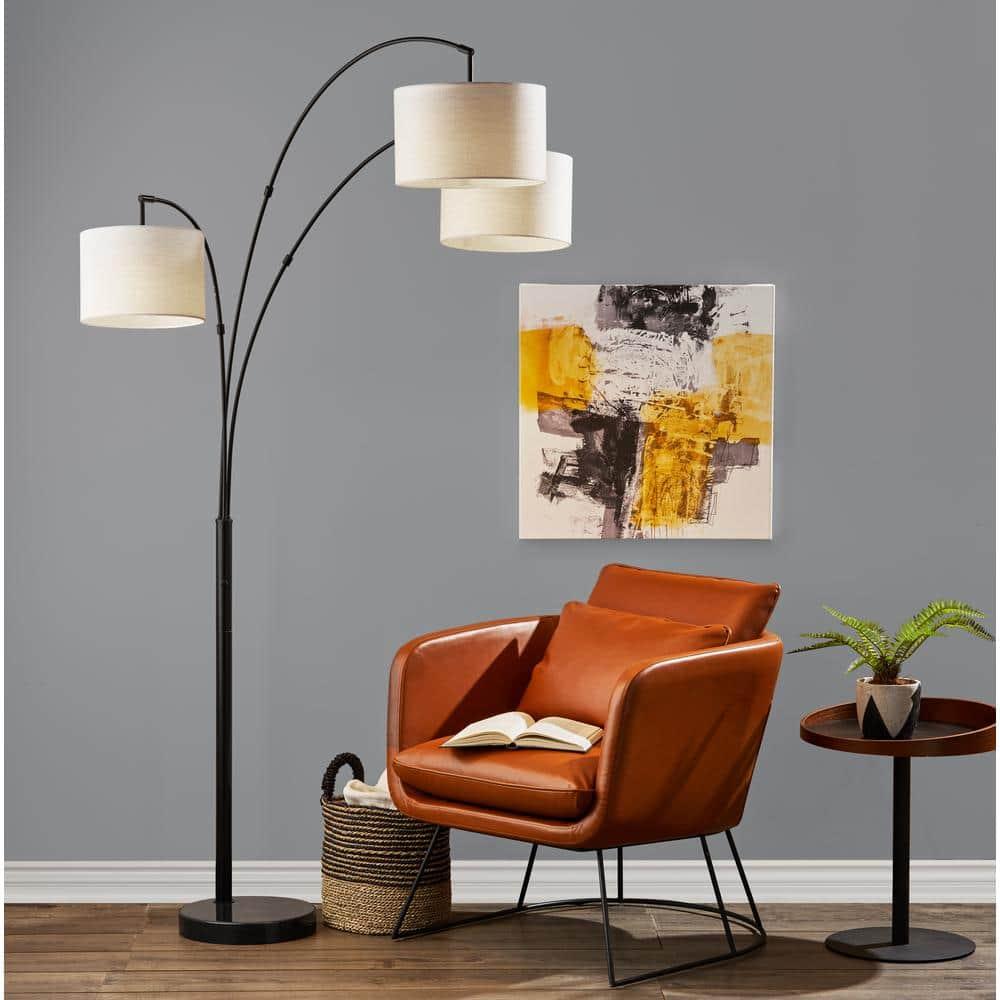 Adesso Home Brand Bowery 3-Arm Arc Lamp in Black Color