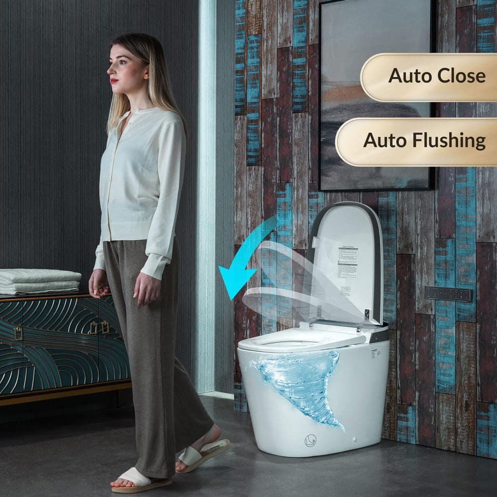 ADA Smart Bidet Toilet with Auto Open & Close, Foot Sensor,Clean Foam Dispenser&MaP Flushing 1000G