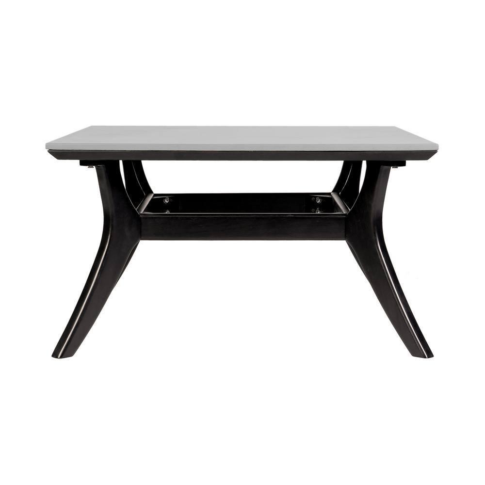 Armen Living Beckham Outdoor Coffee Table In Eucalyptus Wood And Super Stone