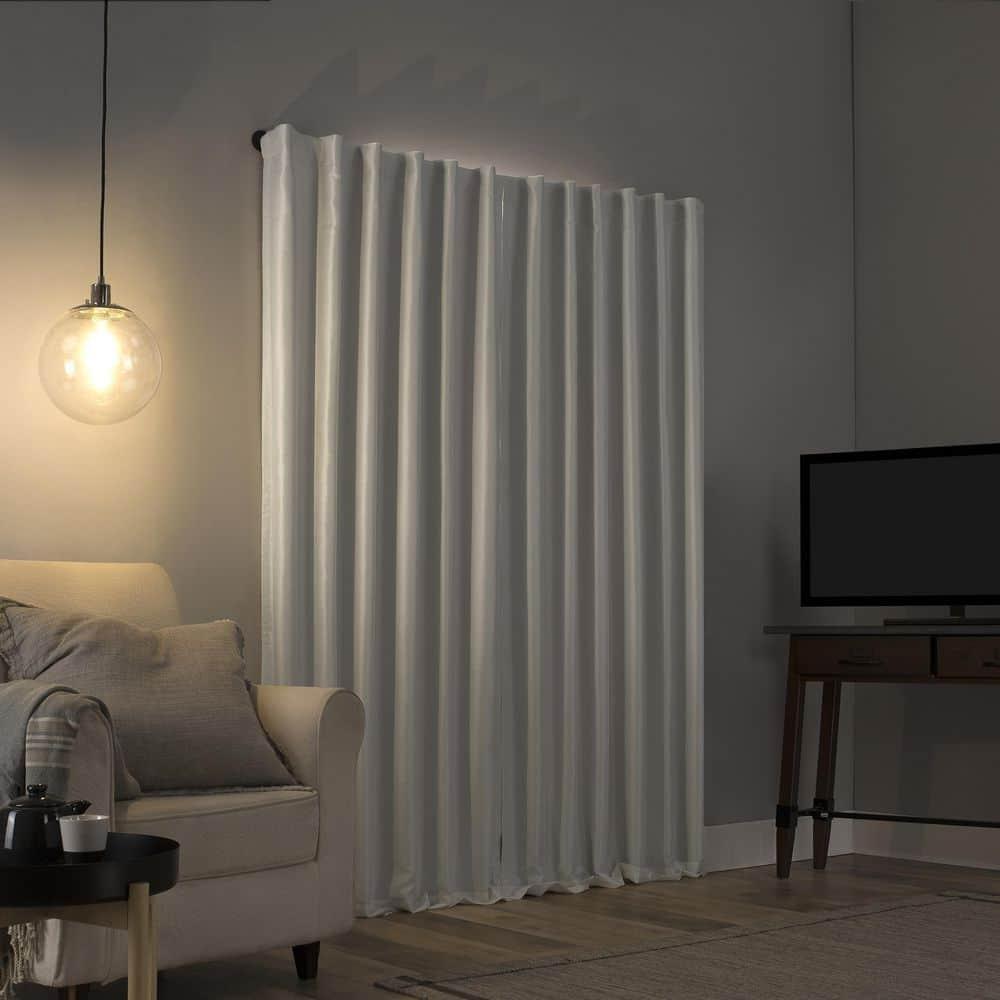 Faux Dupioni Silk Thermal Extreme 100% Blackout Back Tab Curtain Panel
