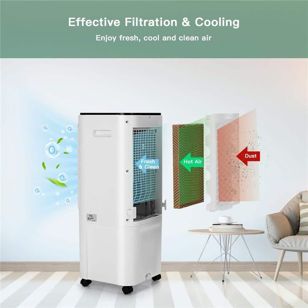 Costway 4-in-1 Portable Evaporative Air Cooler 12L Water Tank 4 Ice Boxes