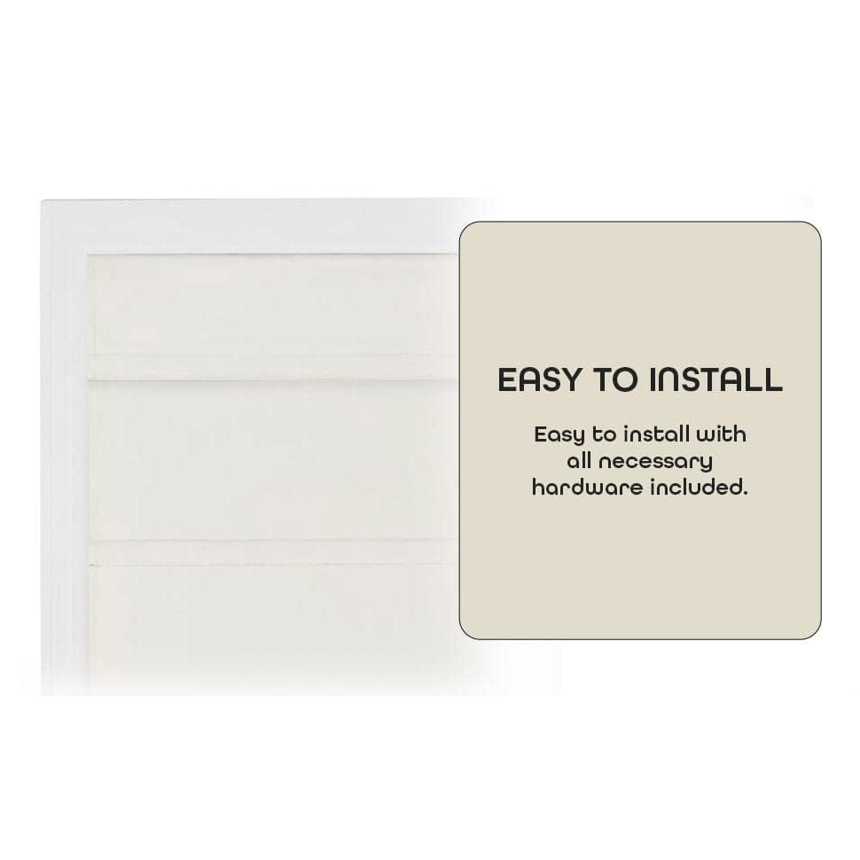 Achim Roman Indoor Cordless Ivory Polyester Blackout Window Roman Pleated Shade, 64" L x 30" W