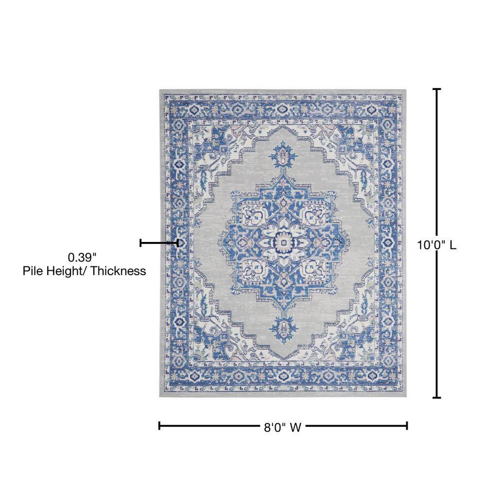 Nourison Whimsicle WHS03 Indoor only Area Rug - Grey Blue 8' x 10'