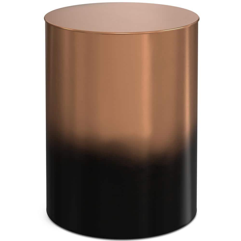 Simpli Home Curtis 16"W Metal Industrial End Table with Cylinder Design and Ombre Finish, Assembled