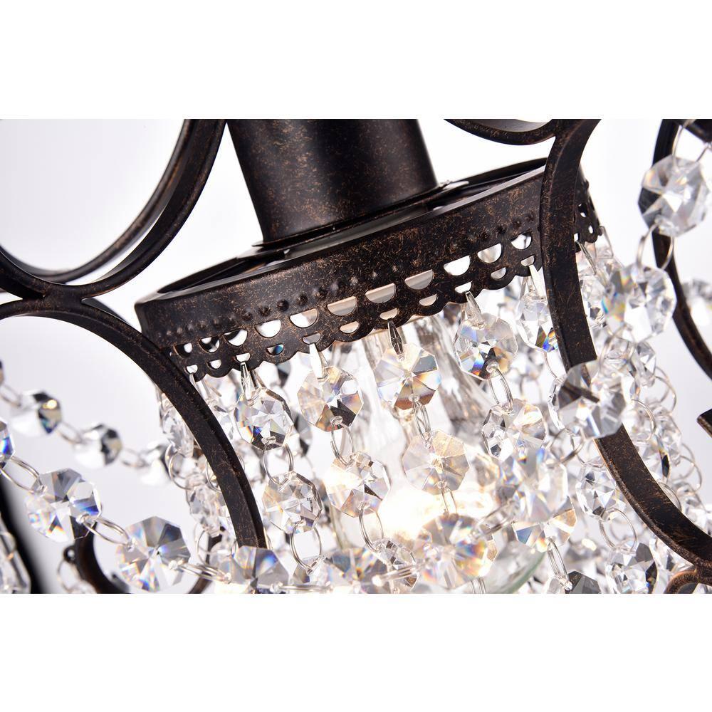 Antique Bronze Mini Crystal Glam Chandelier Pendant