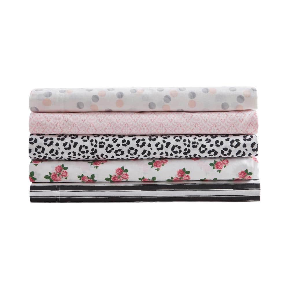 Betsey Johnson Diamond Lace 100% Cotton Percale- 4 Piece- Sheet Set  Pink- King