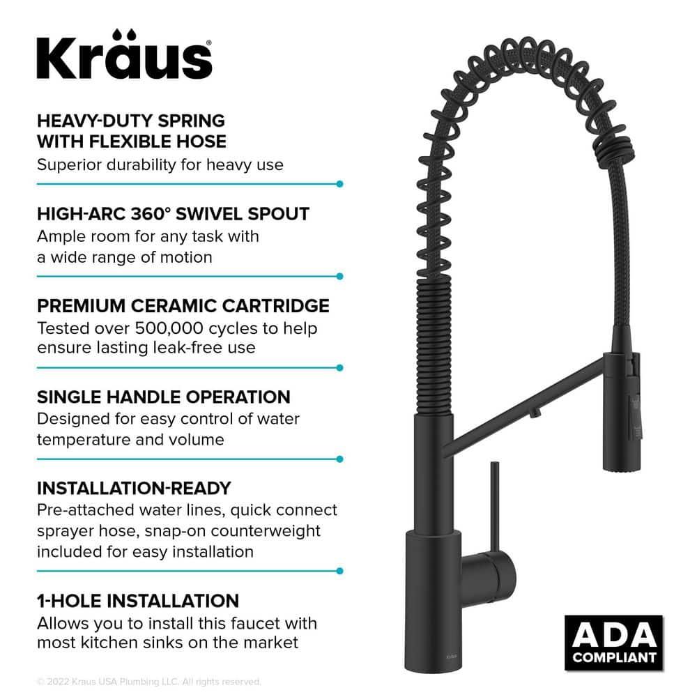 Oletto 2-in-1 Pull-Down Single Handle Kitchen Faucet