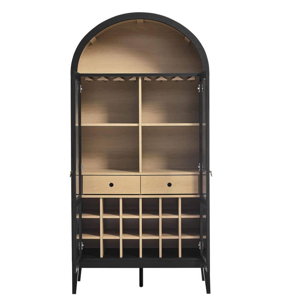 Modway Nolan Arched Bar Cabinet in Black