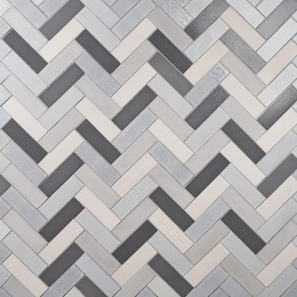Groovy Blend 2" x 8" Glossy Lava Stone Subway Wall Tile (3.88 Sq. Ft. / Case)