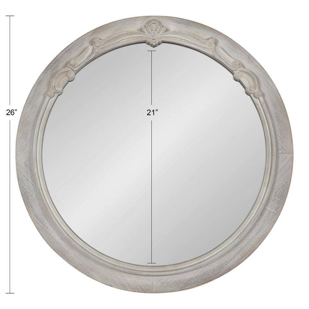 Kate and Laurel Irelyn Round MDF Round Mirror, 26" Diameter, Gray