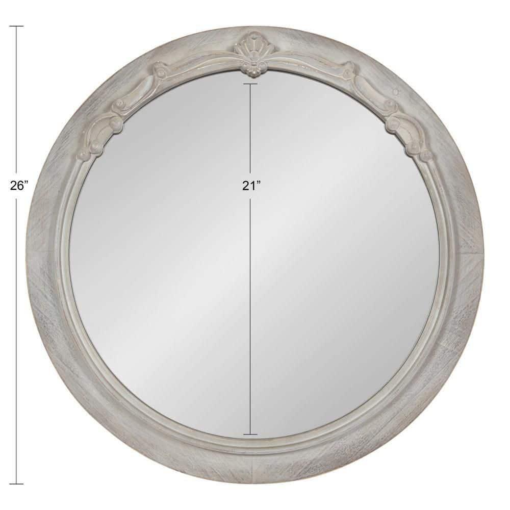 Kate and Laurel Irelyn Round MDF Round Mirror, 26" Diameter, Gray