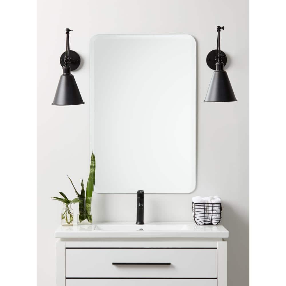 24" x 36" Frameless Clear Glass Beveled Vanity Mirror