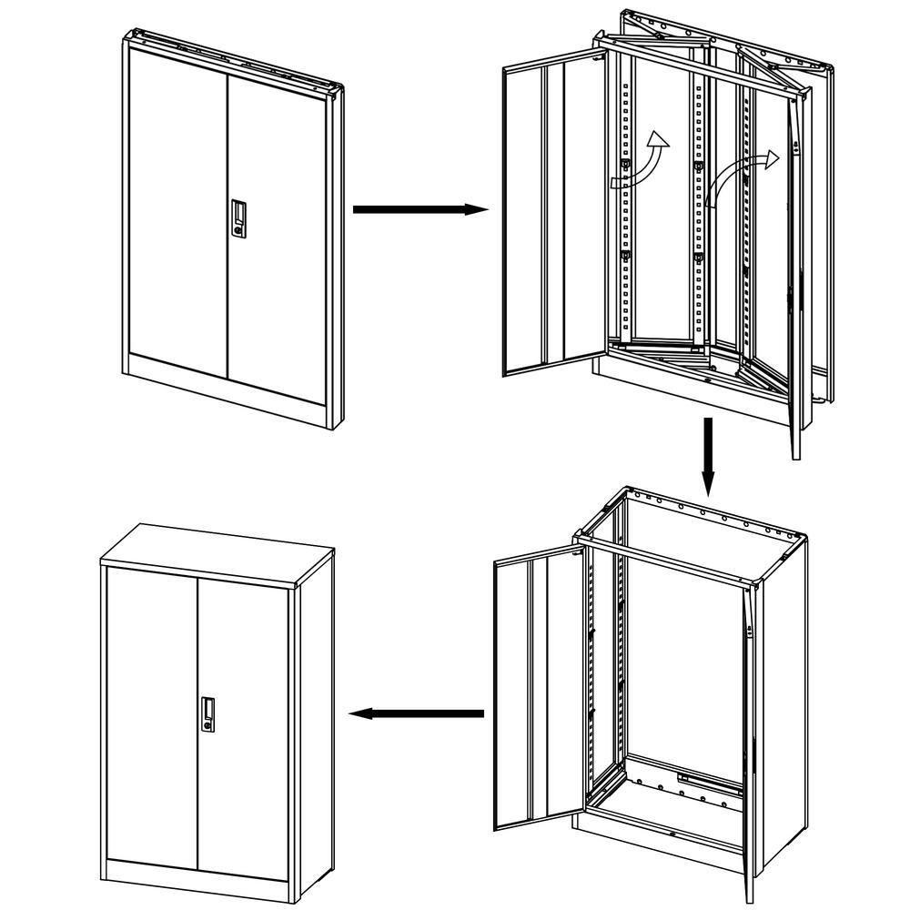 Metal Storage Cabinet,Black Metal Cabinet with Doors and Shelves,Garage Storage Cabinet with Lock,Short Steel Cabinet,Lockable Storage Cabinet for Home,Office,Shop,Garage Cabinets