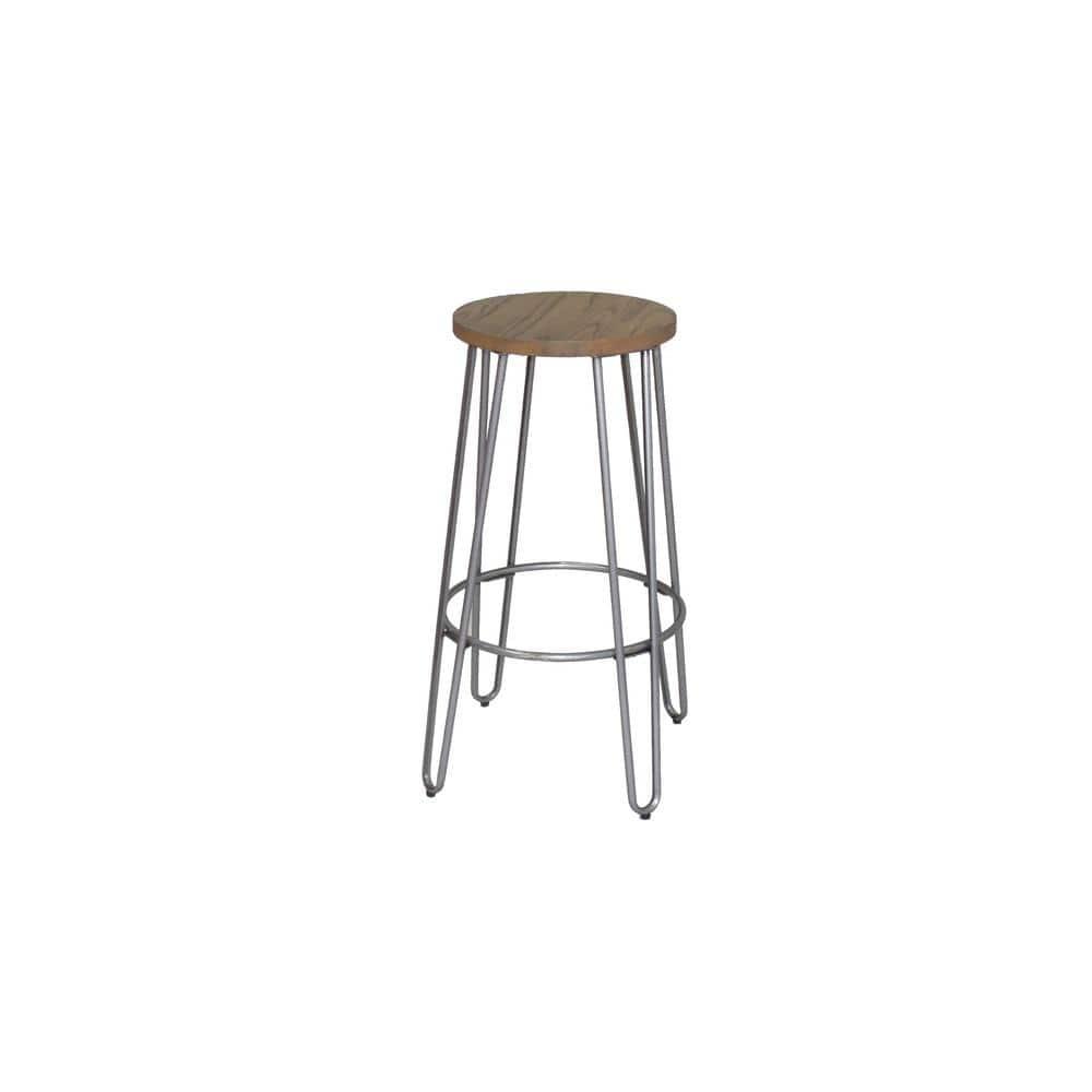 29" Quinn Barstool Metal - ACEssentials: Powder-Coated Steel Frame, Fixed Height, Mid-Century Modern Design
