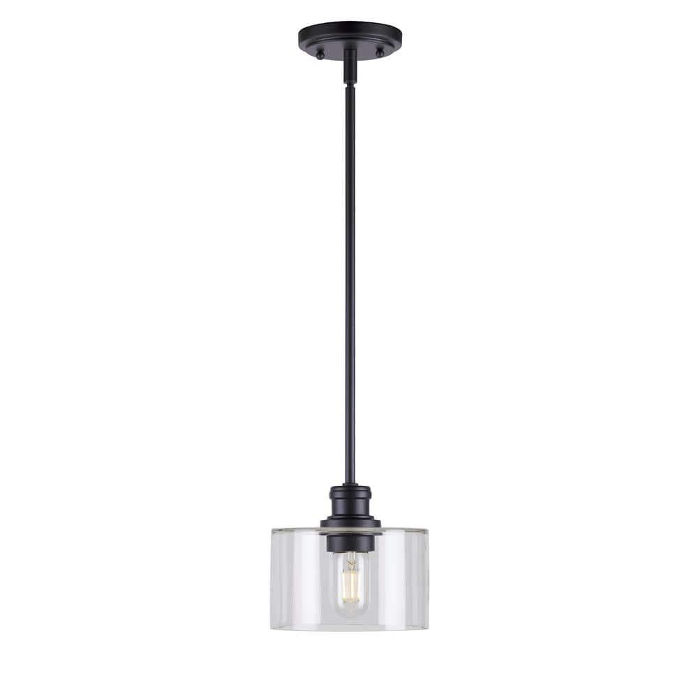 Forte Lighting 2748-01 Zane 7" Wide Mini Pendant - Black