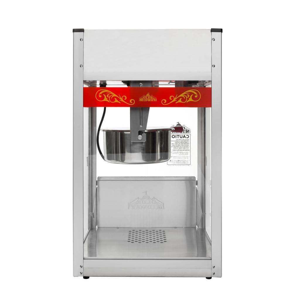 Olde Midway Commercial Popcorn Machine, Bar Style Popper with 12 Ounce Kettle, Black