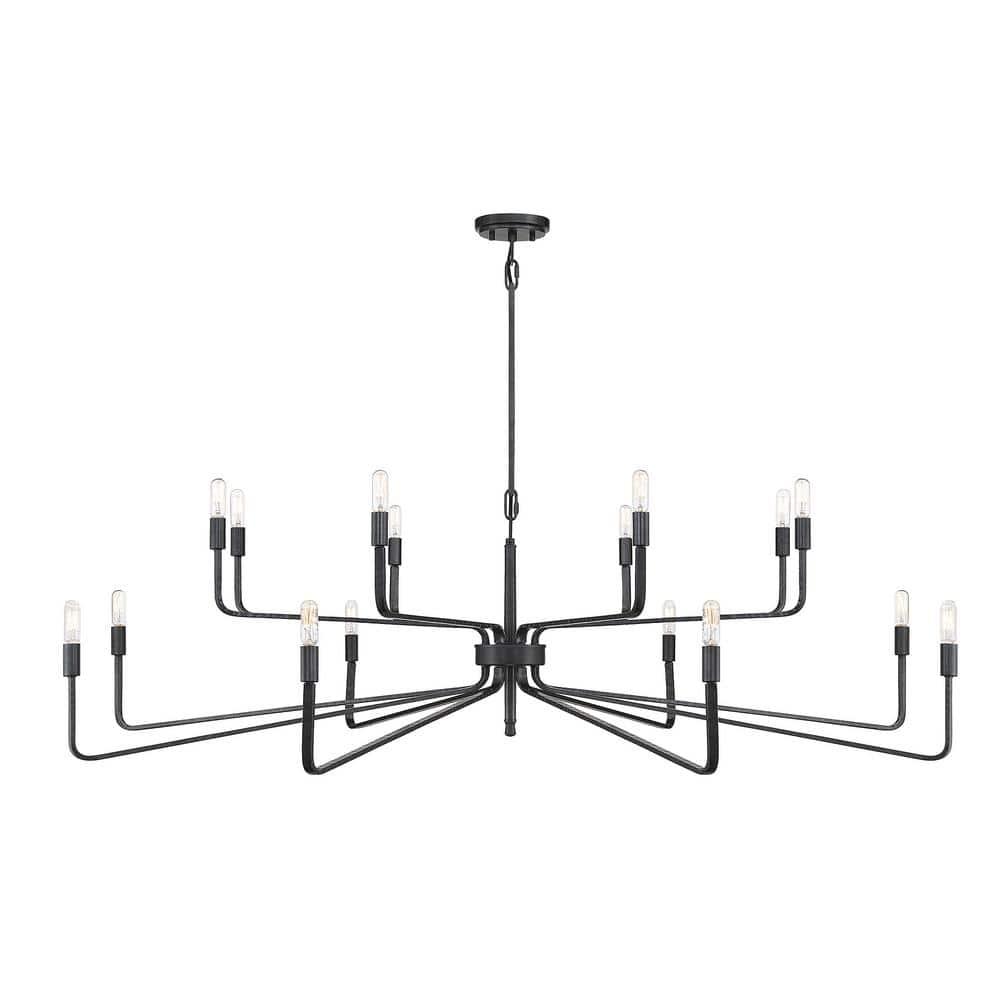 Savoy House Salem 16 - Light Chandelier in  Forged Iron