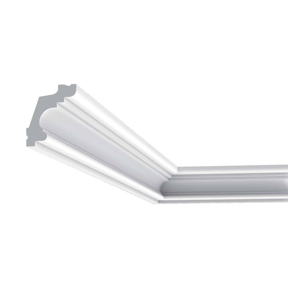 1-5/8 in x 2 in x 78-3/4 in Primed White Plain Polyurethane Crown Moulding (Set of 2)