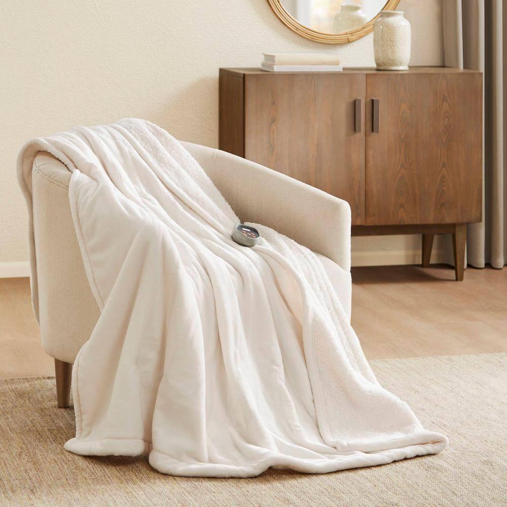 Woolrich Woolrich Heated Plush to Berber Ivory Blanket Queen