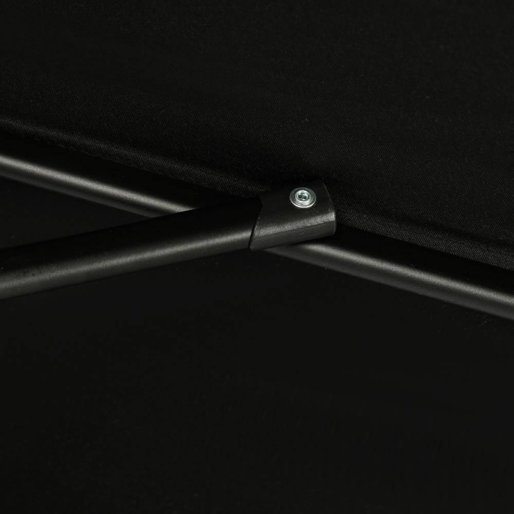 9' x 4.5' Lanai Half Patio Umbrella Black - Island Umbrella: Steel Frame, Water & UV Resistant