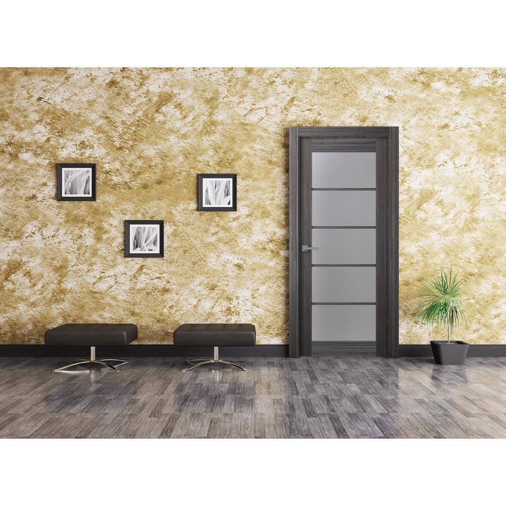 Palladio 5 Lite DIY-Friednly Manufactured Wood and Glass Single Prehung Interior Door