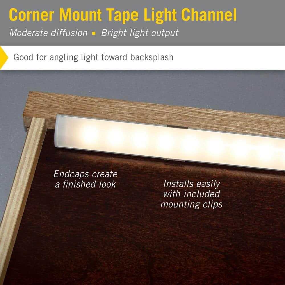 Armacost Lighting 960051 LED Tape Light Mounting Channel, Corner Mount, Silver