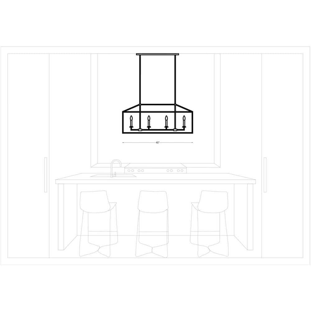 Lucius Linear Chandelier - Brass / 40"L