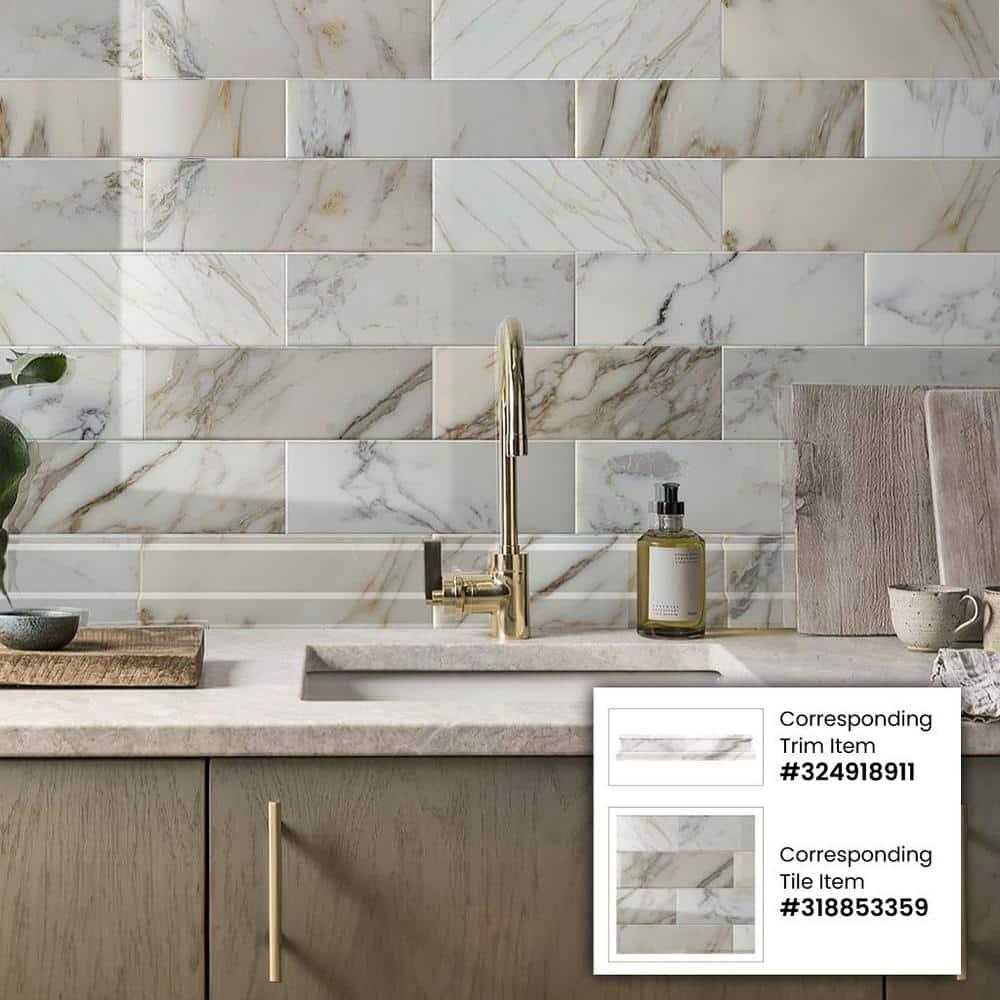 4" x 12" Marble Subway Wall & Floor Tile