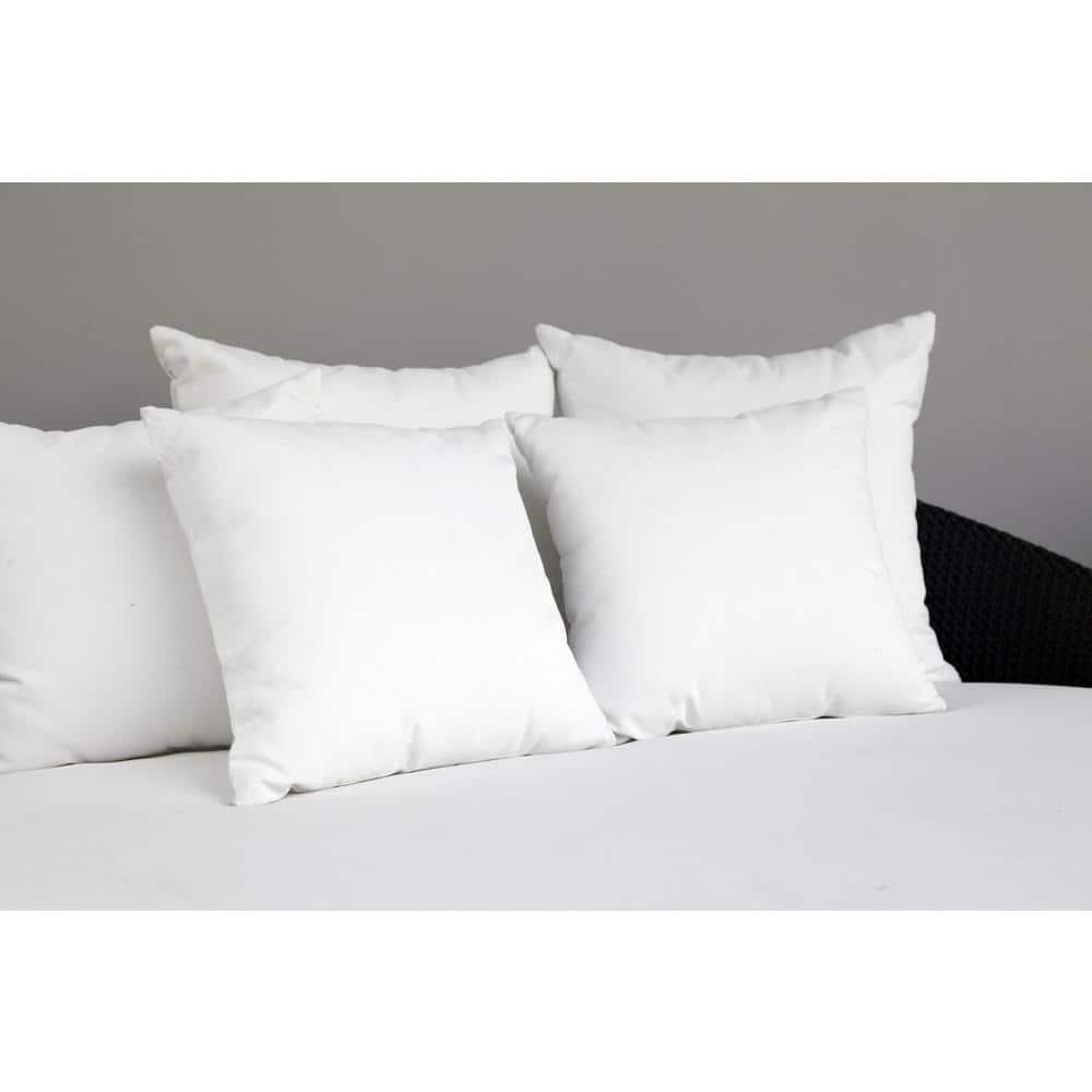 A1 Home Collections Pilow Pack of 4 Down Alternative Throw Pillow Inserts, 18x18 Inch, White 4 Count