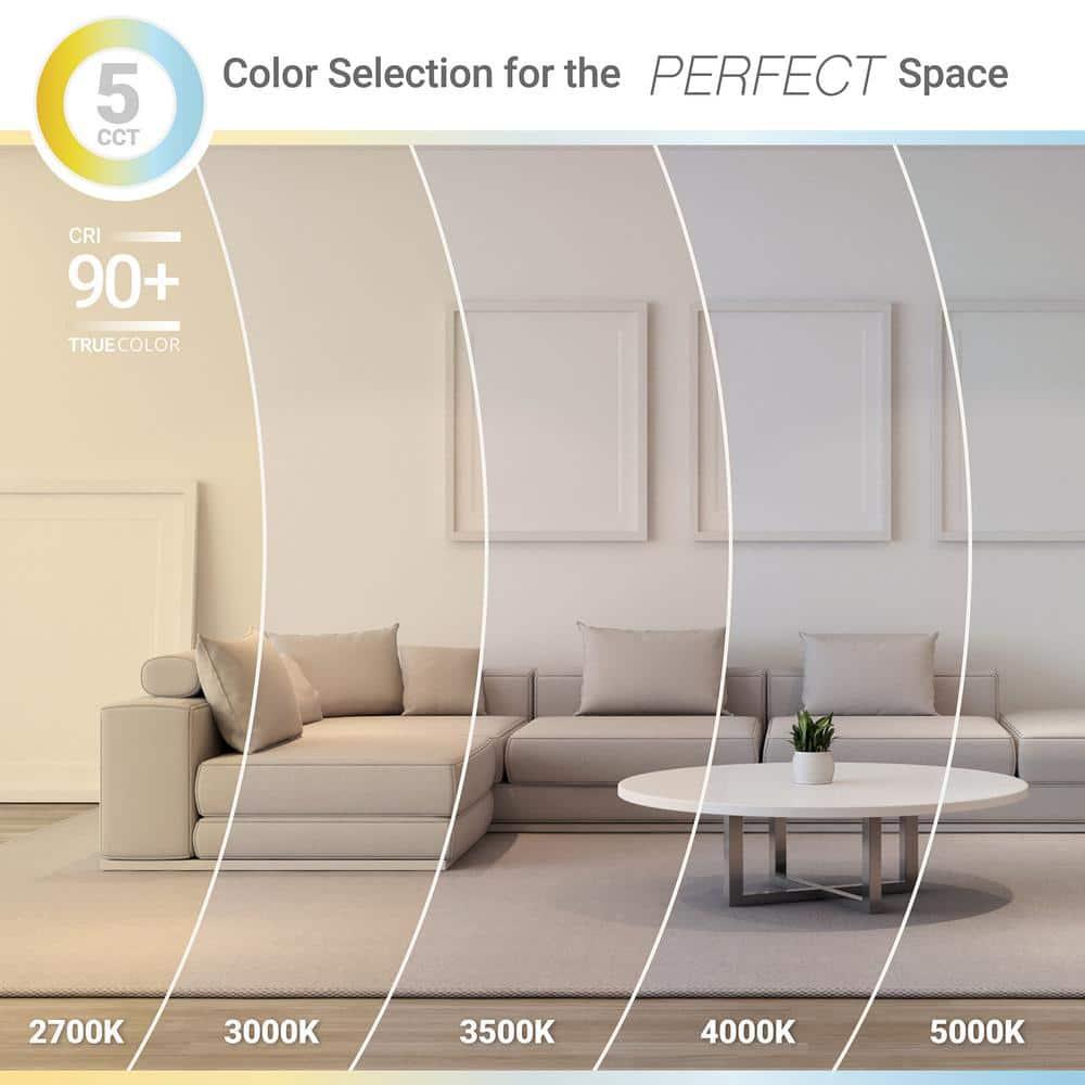 NUWATT 5/6 in. 5CCT Selectable Remodel 15W Retrofit Disk Light E26 Base LED Recessed Lighting Kit 6PK NW-R-DSK-6-15W-5CT-6P