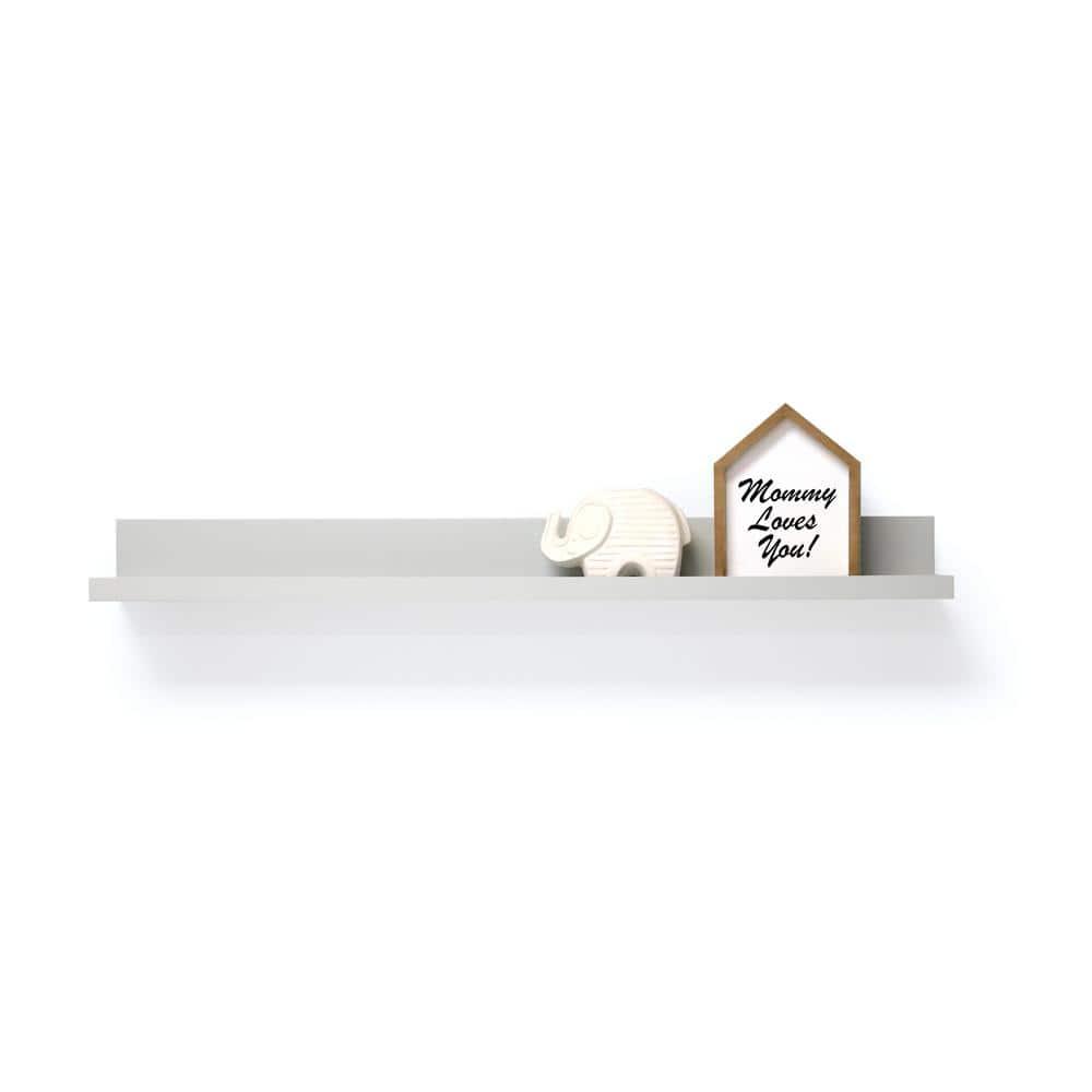 35.4" Picture Ledge Shelf for Kids' Room Gray - InPlace: Decorative Wall Shelf, MDF, Painted Finish, 17 lb Capacity