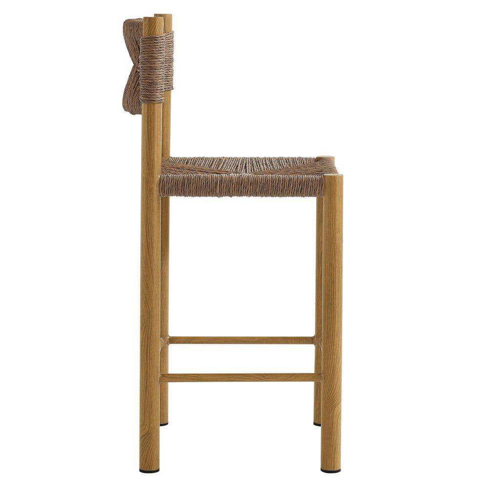 Modway Parkland Outdoor Patio Rattan And Aluminum Counter Stools Set Of 2