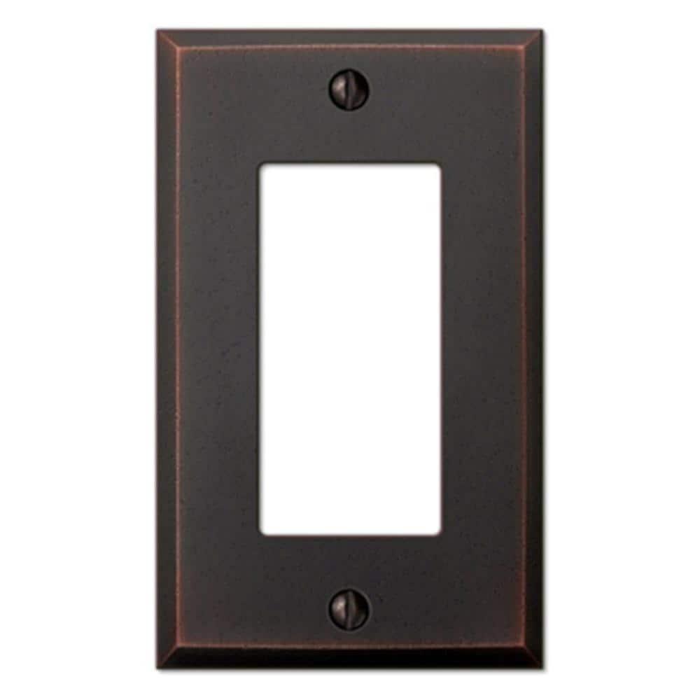 Amerelle 68RDB Manhattan Wallplate, 1 Rocker, Cast Metal, Aged Bronze, 1-Pack