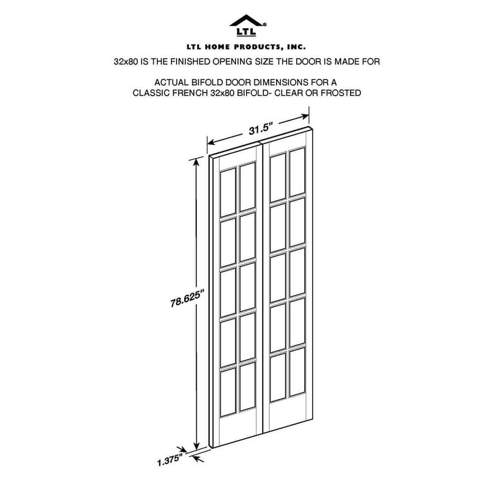 LTL Home Products Frosted Glass Classic French Bi-fold Door