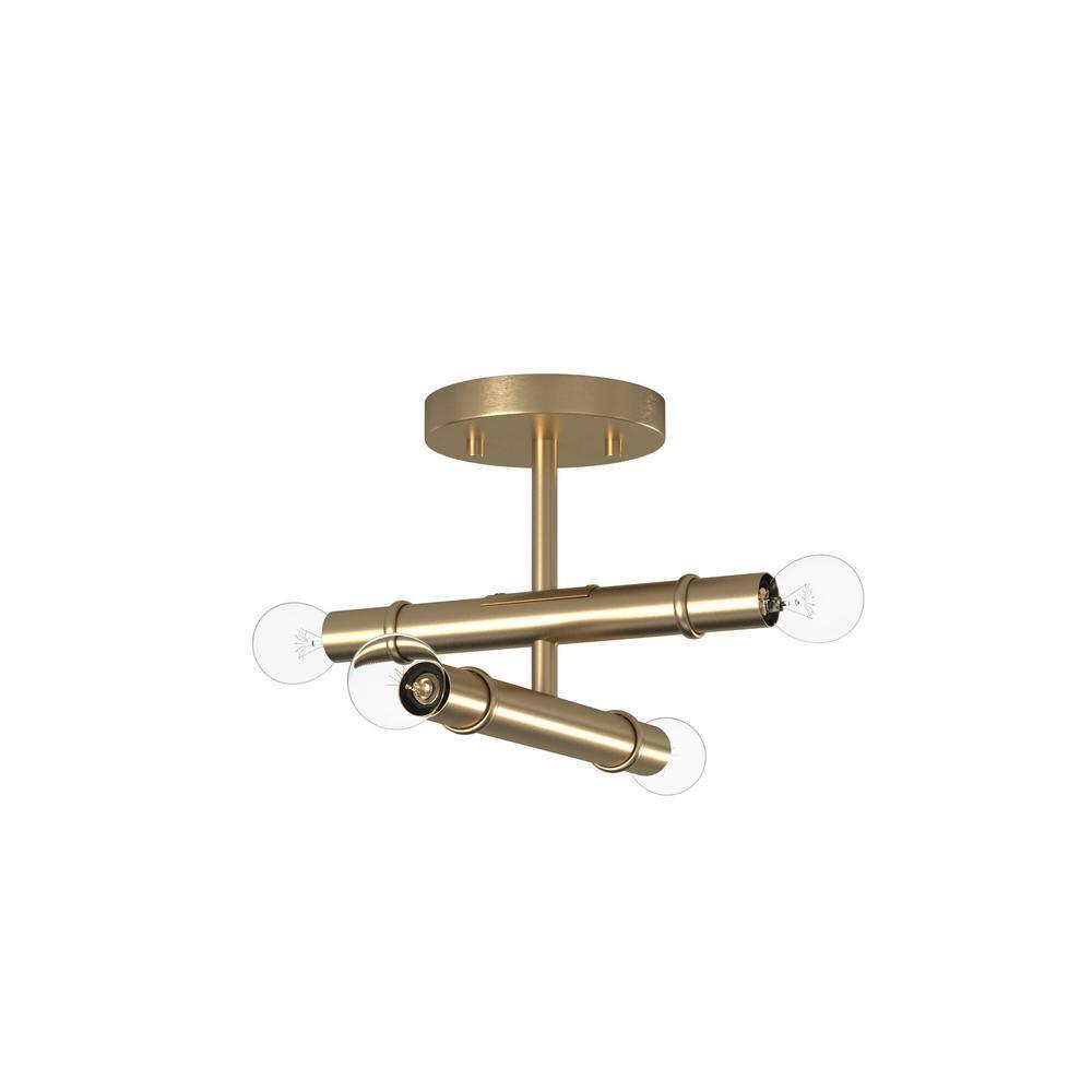 Designers Fountain 92711-OSB Emmett 4 Light Semi-Flush in Old Satin Brass
