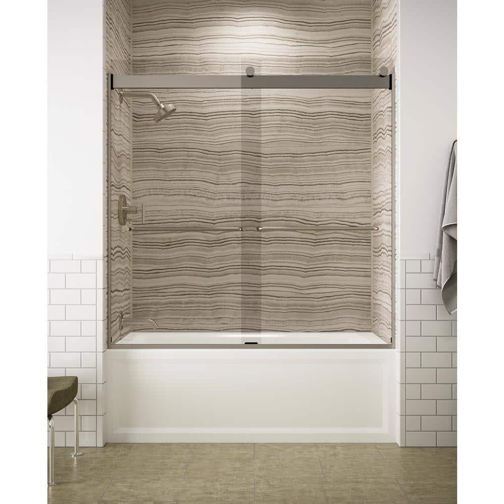 Levity 59.63" x 59.75" Bypass Bath Door with CleanCoat® Technology