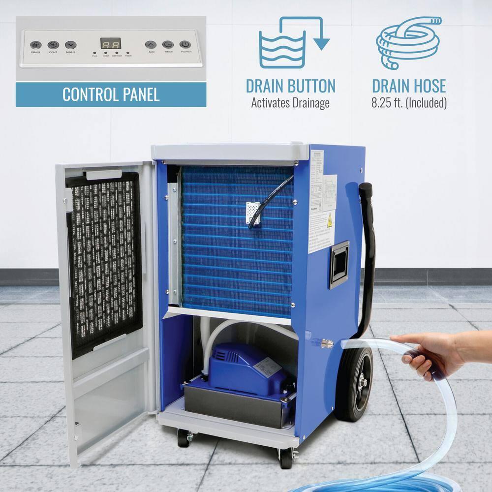 Keystone 110 Pints Commercial Dehumidifier for Rooms up to 2000 Sq. Ft.