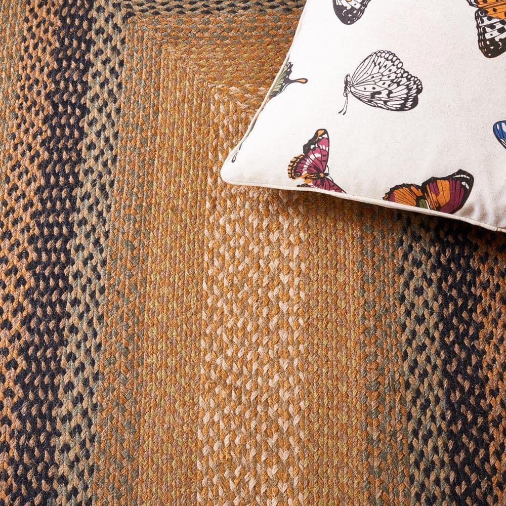 Braided BRD652 Flat Weave Indoor Area Rug - Natural/Sage - 6'x9' - Safavieh