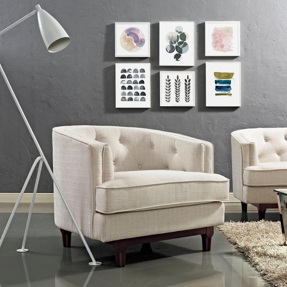 Ergode Coast Upholstered Fabric Armchair - Beige