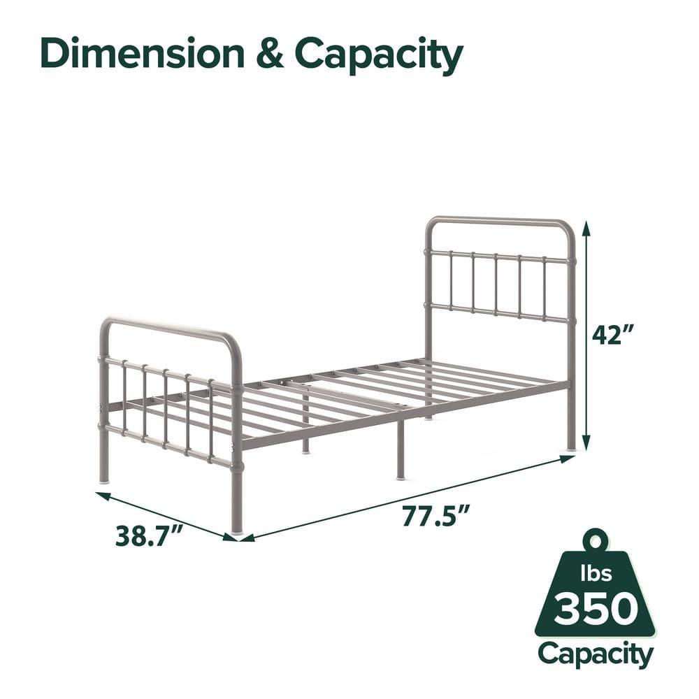 Zinus Florence 42" Modern Farmhouse Metal Platform Bed