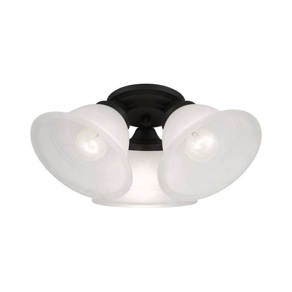 Livex Lighting Wynnewood 3 - Light Flush Mount in  Black