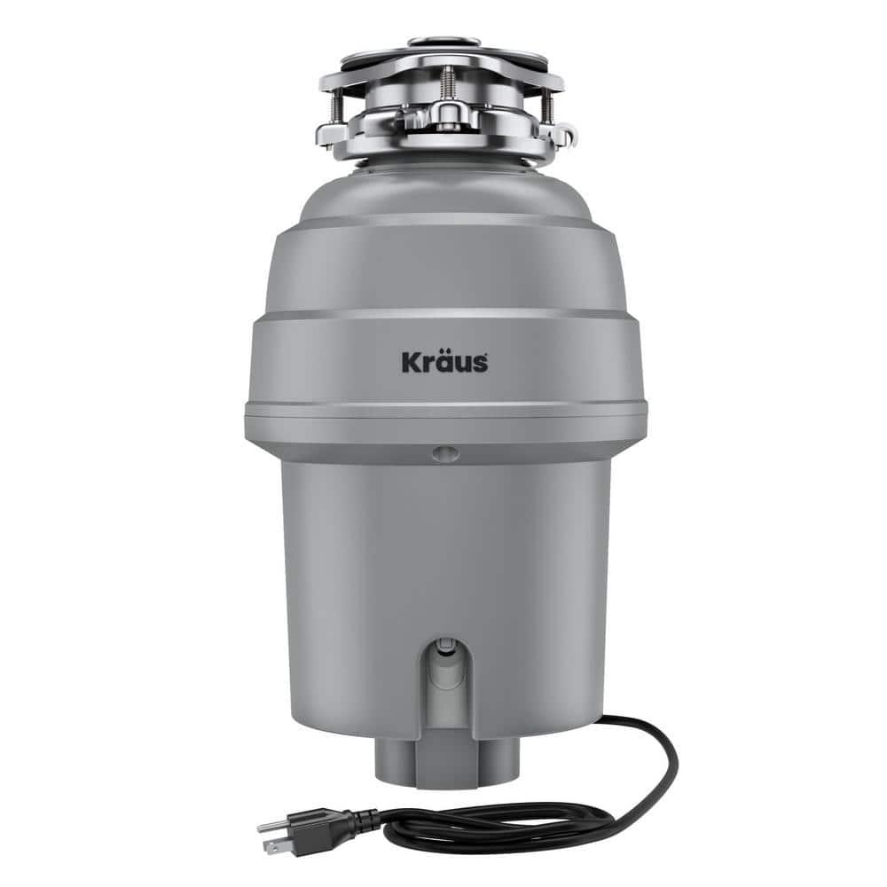 Kraus KRAUS Wasteguard High-Speed 3/4 HP Continuous Feed Ultra-Quiet Motor Garbage Disposal With Power Cord And Flange Included And Universal Mount, KWD210-75MGR
